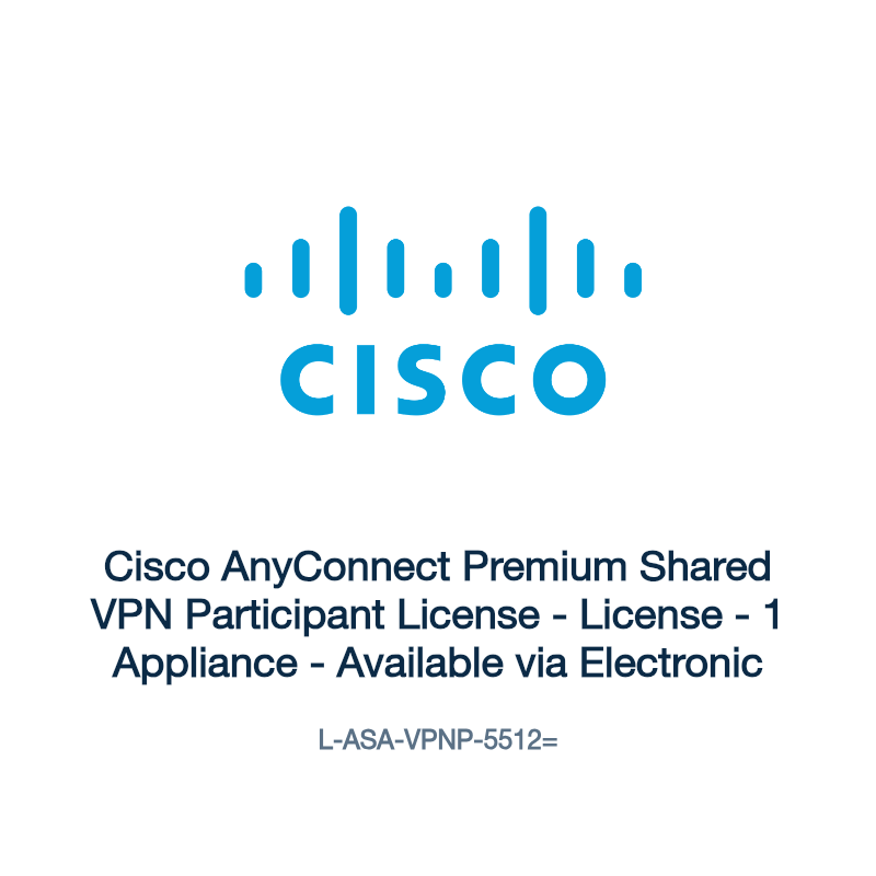 L-ASA-VPNP-5512=: Cisco AnyConnect Premium Shared VPN Participant License