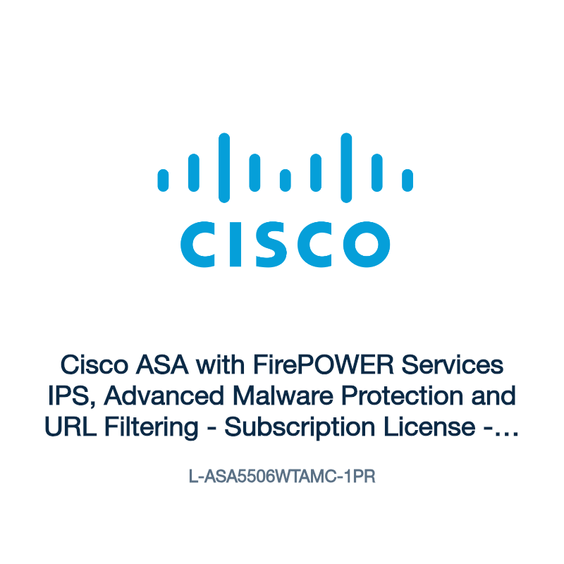 L-ASA5506WTAMC-1PR: Cisco ASA with FirePOWER Services IPS, Advanced Malware Protection