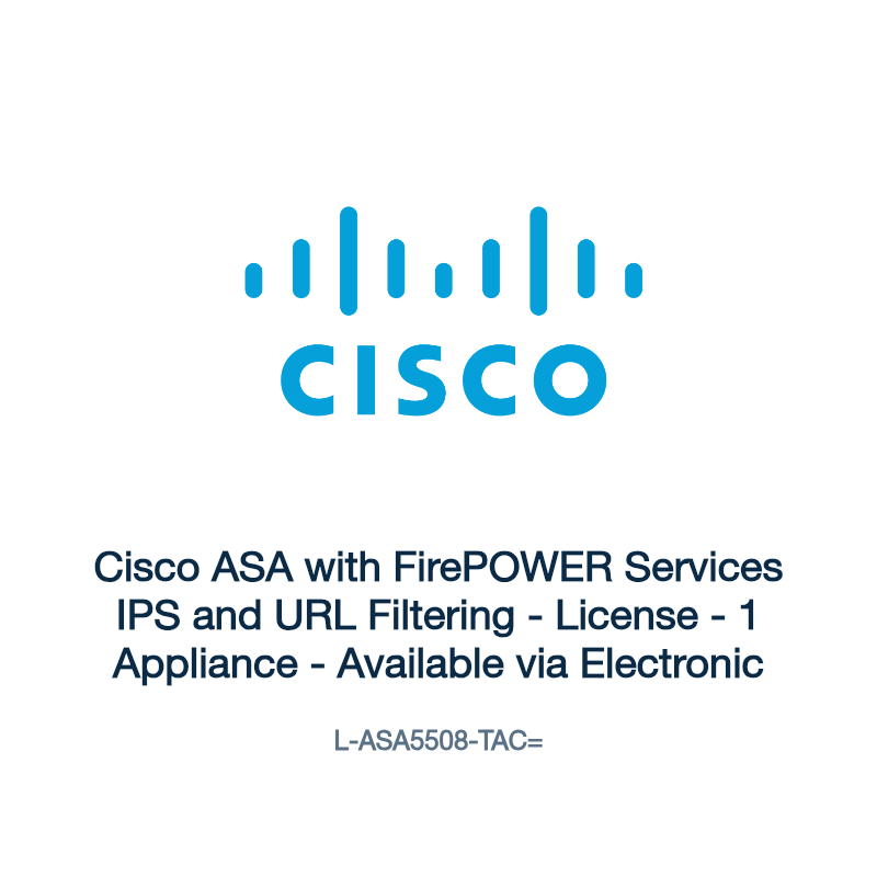 L-ASA5508-TAC=: Cisco ASA with FirePOWER Services IPS and URL Filtering