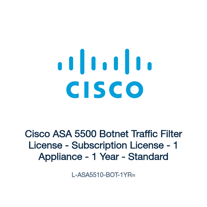 L-ASA5510-BOT-1YR=: Cisco ASA 5500 Botnet Traffic Filter License