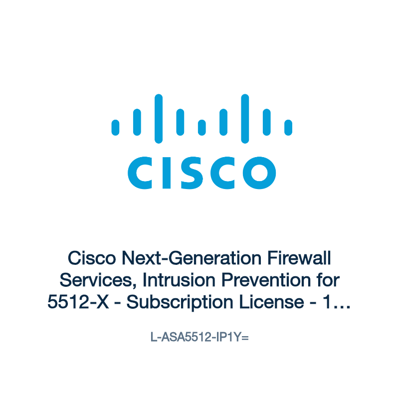 L-ASA5512-IP1Y=: Cisco Next-Generation Firewall Services, Intrusion Prevention for