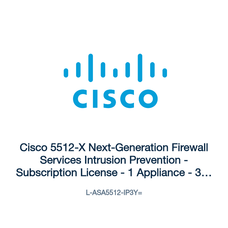 L-ASA5512-IP3Y=: Cisco 5512-X Next-Generation Firewall Services Intrusion Prevention