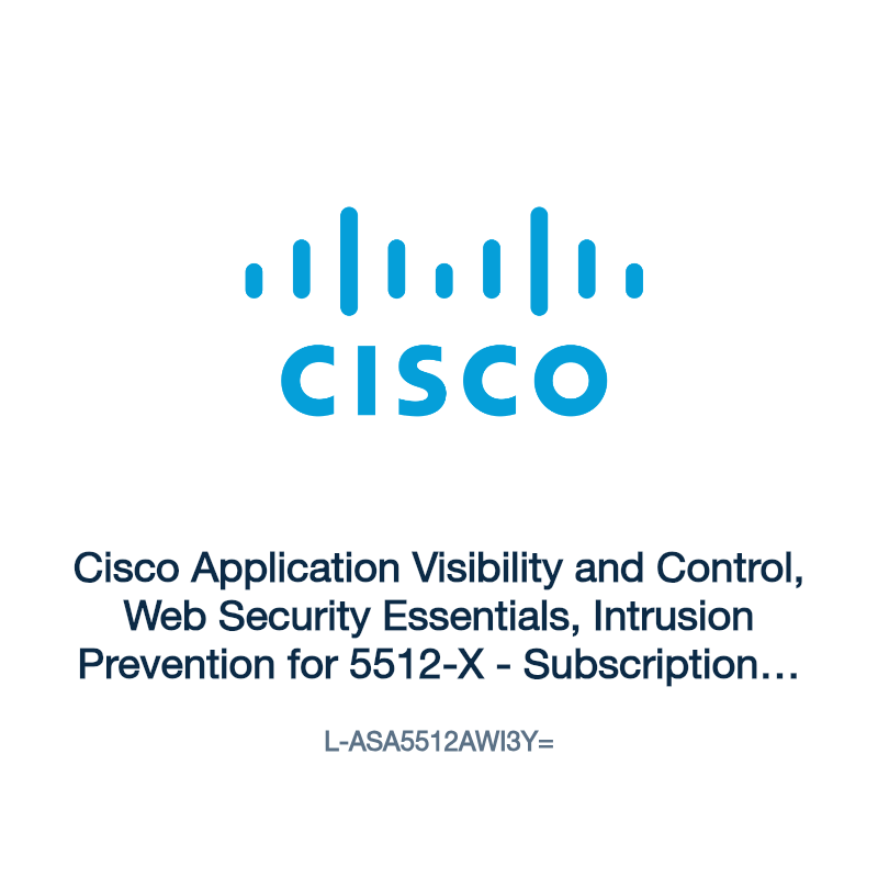 L-ASA5512AWI3Y=: Cisco Application Visibility and Control, Web Security Essentials