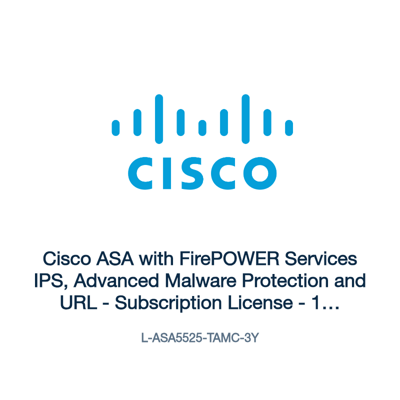 L-ASA5525-TAMC-3Y: Cisco ASA with FirePOWER Services IPS, Advanced Malware Protection