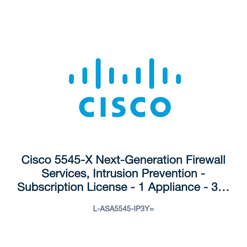 L-ASA5545-IP3Y=: Cisco 5545-X Next-Generation Firewall Services, Intrusion Prevention