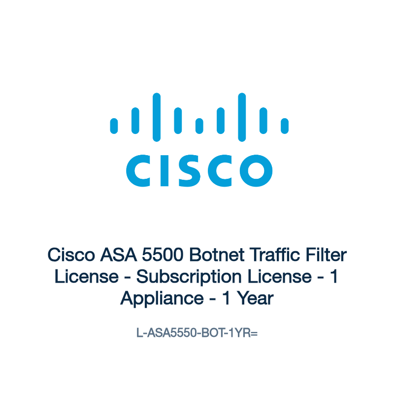 L-ASA5550-BOT-1YR=: Cisco ASA 5500 Botnet Traffic Filter License