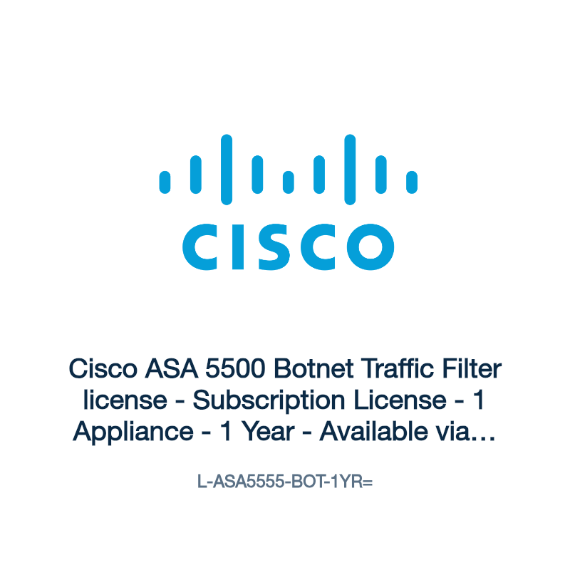 L-ASA5555-BOT-1YR=: Cisco ASA 5500 Botnet Traffic Filter license