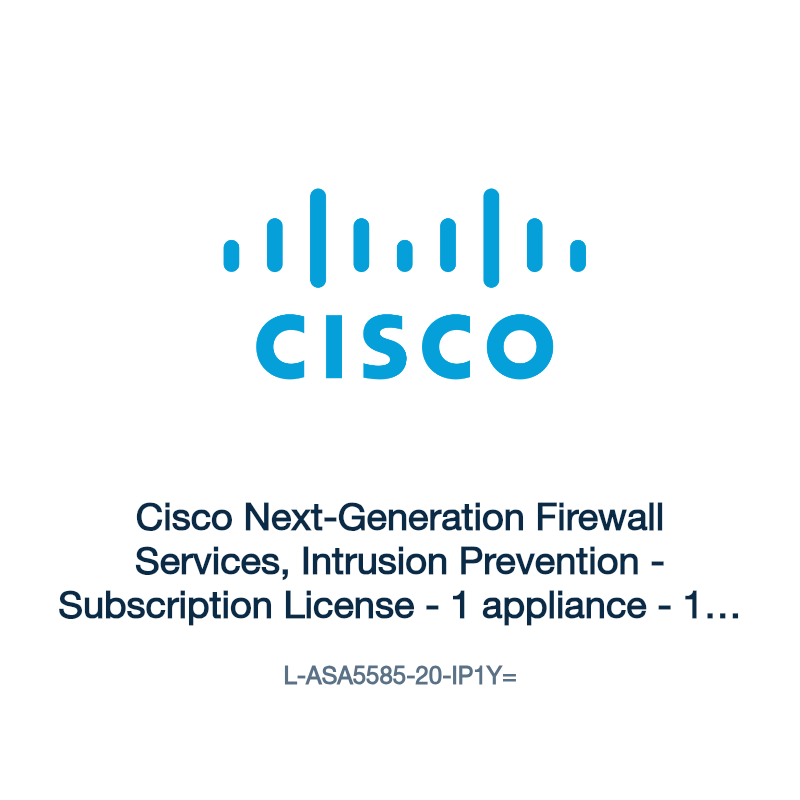 L-ASA5585-20-IP1Y=: Cisco Next-Generation Firewall Services, Intrusion Prevention