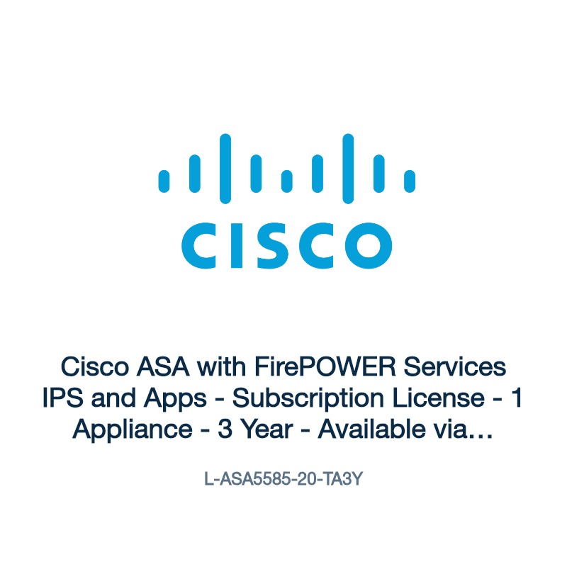 L-ASA5585-20-TA3Y: Cisco ASA with FirePOWER Services IPS and Apps