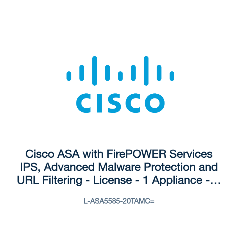 L-ASA5585-20TAMC=: Cisco ASA with FirePOWER Services IPS, Advanced Malware Protection
