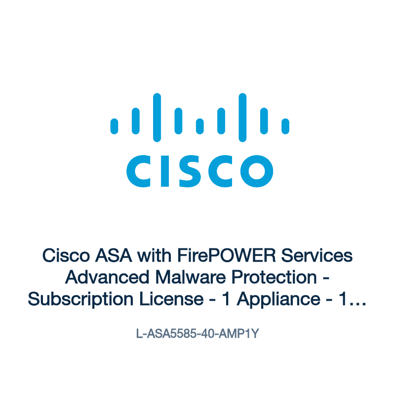 L-ASA5585-40-AMP1Y: Cisco ASA with FirePOWER Services Advanced Malware Protection