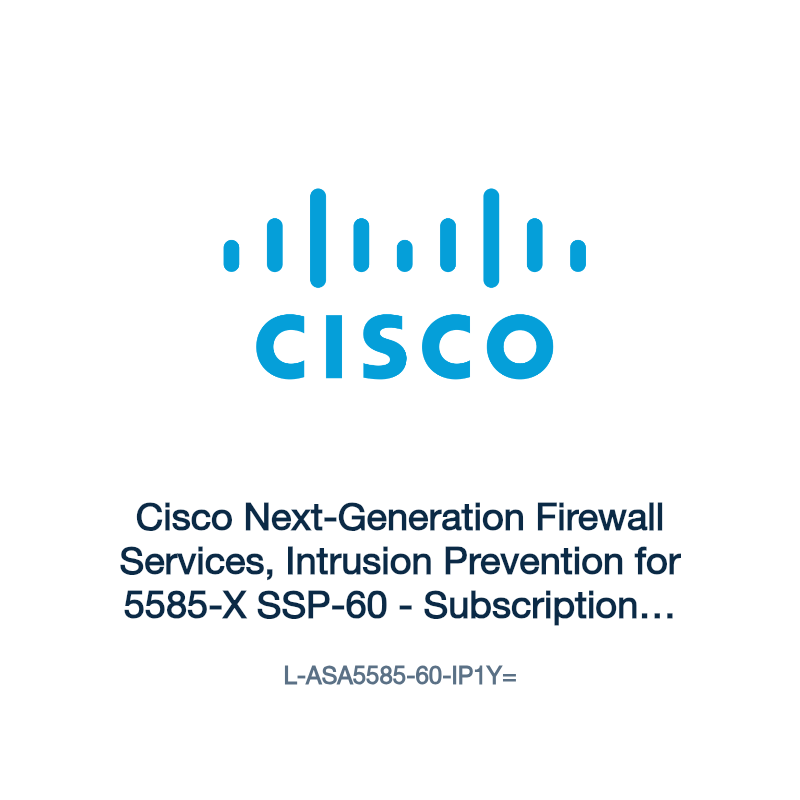 L-ASA5585-60-IP1Y=: Cisco Next-Generation Firewall Services, Intrusion Prevention for