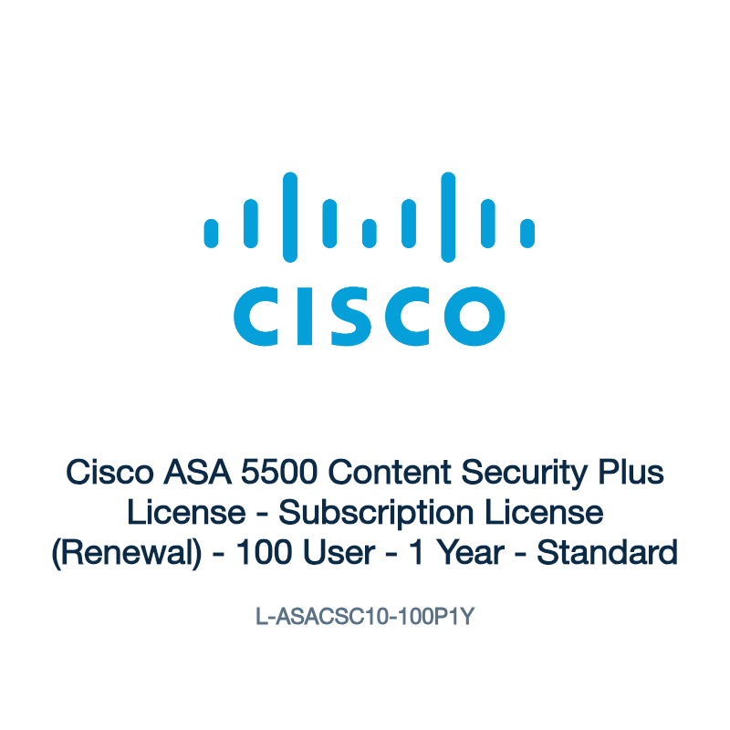 L-ASACSC10-100P1Y: Cisco ASA 5500 Content Security Plus License