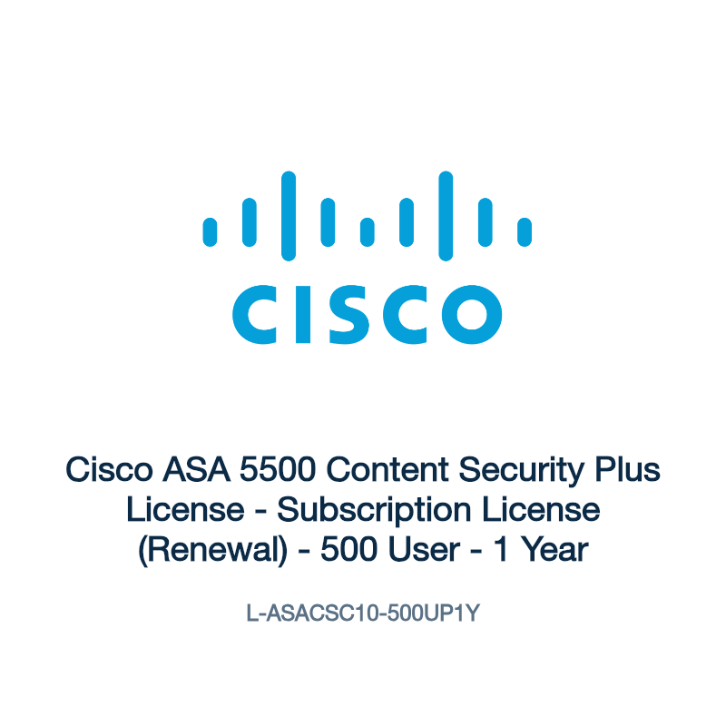 L-ASACSC10-500UP1Y: Cisco ASA 5500 Content Security Plus License