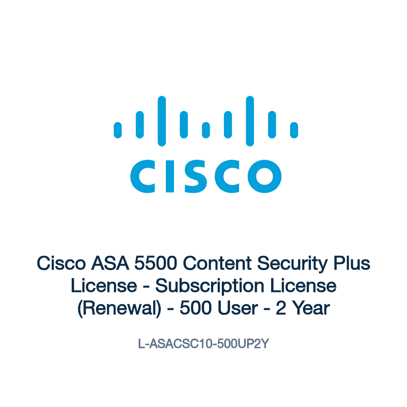 L-ASACSC10-500UP2Y: Cisco ASA 5500 Content Security Plus License