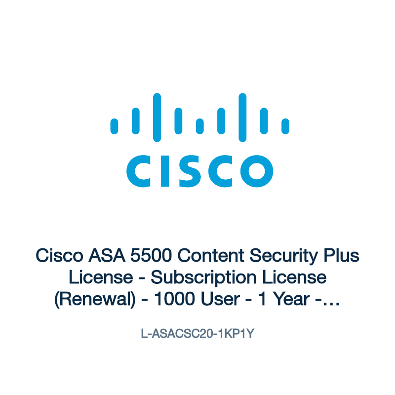 L-ASACSC20-1KP1Y: Cisco ASA 5500 Content Security Plus License