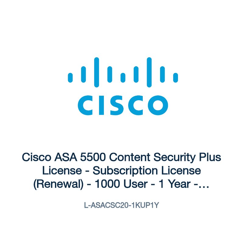 L-ASACSC20-1KUP1Y: Cisco ASA 5500 Content Security Plus License