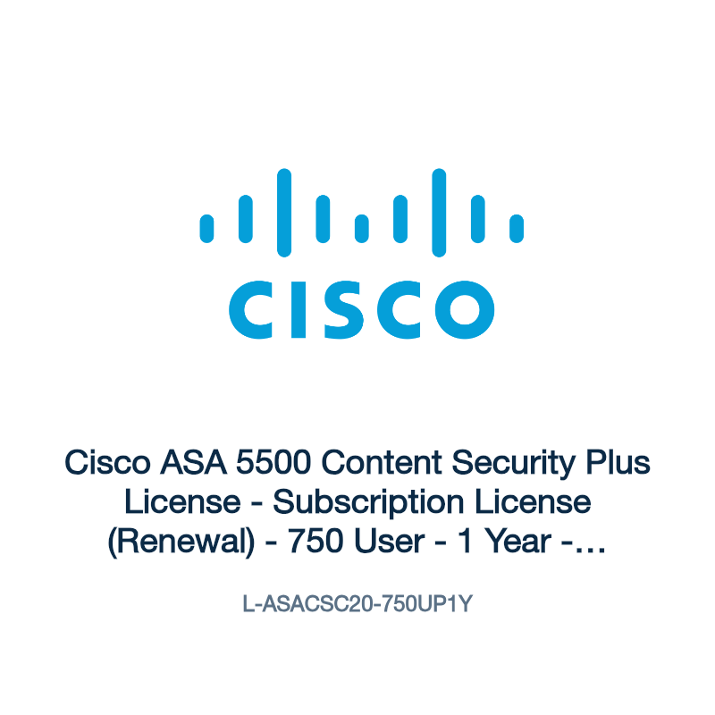 L-ASACSC20-750UP1Y: Cisco ASA 5500 Content Security Plus License