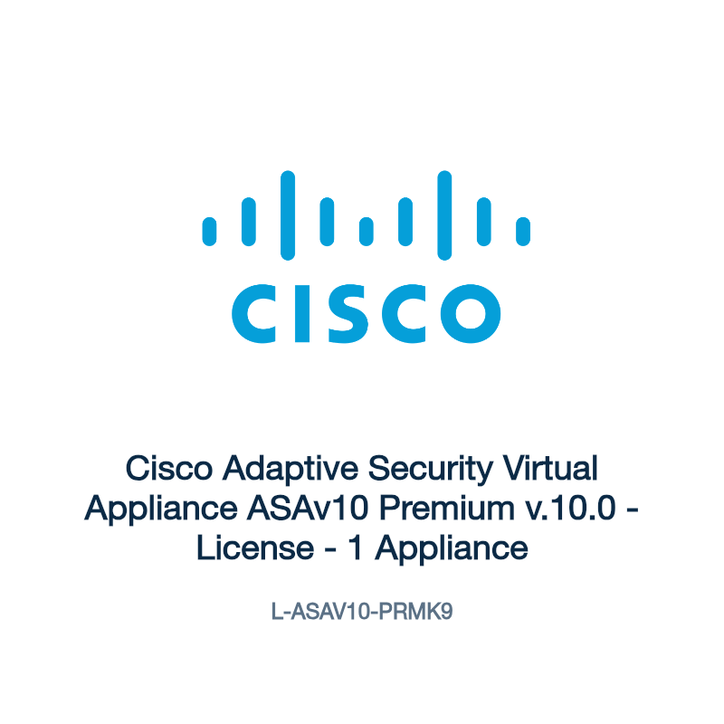 L-ASAV10-PRMK9: Cisco Adaptive Security Virtual Appliance ASAv10 Premium v.10.0