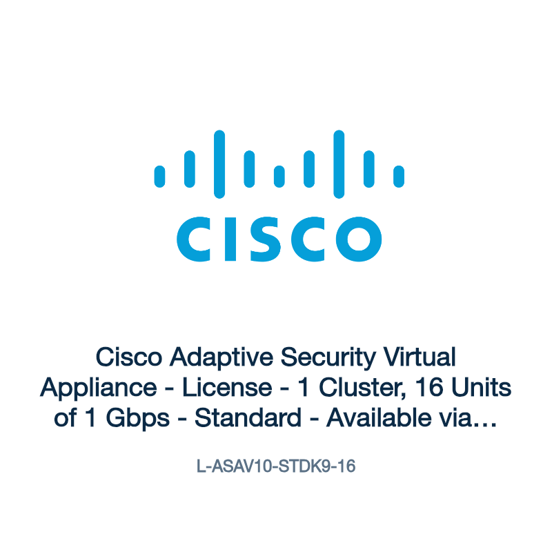 L-ASAV10-STDK9-16: Cisco Adaptive Security Virtual Appliance