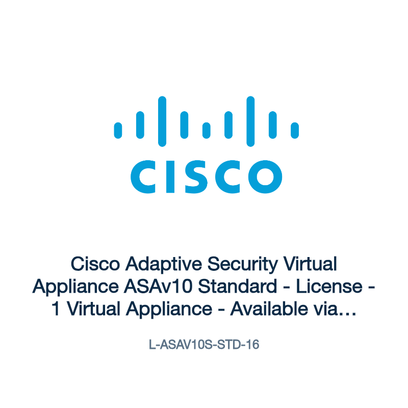 L-ASAV10S-STD-16: Cisco Adaptive Security Virtual Appliance ASAv10 Standard