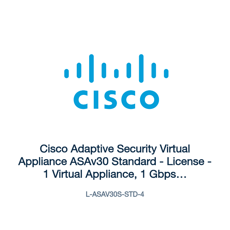 L-ASAV30S-STD-4: Cisco Adaptive Security Virtual Appliance ASAv30 Standard