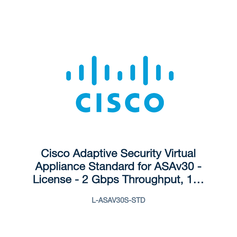 L-ASAV30S-STD: Cisco Adaptive Security Virtual Appliance Standard for ASAv30