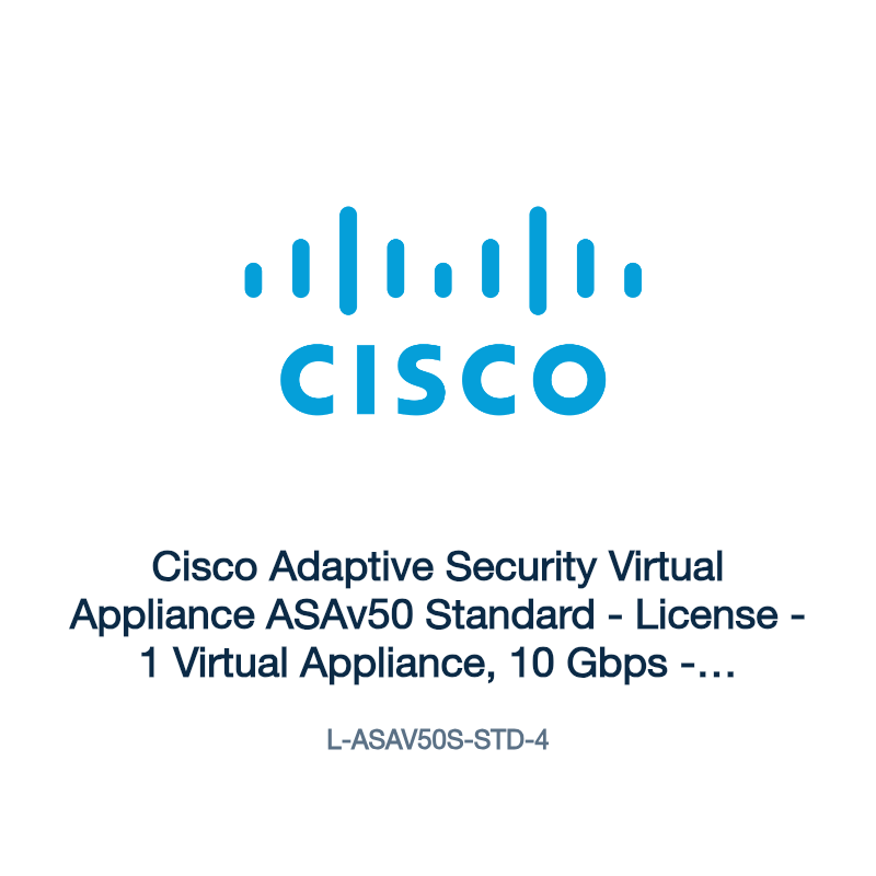 L-ASAV50S-STD-4: Cisco Adaptive Security Virtual Appliance ASAv50 Standard