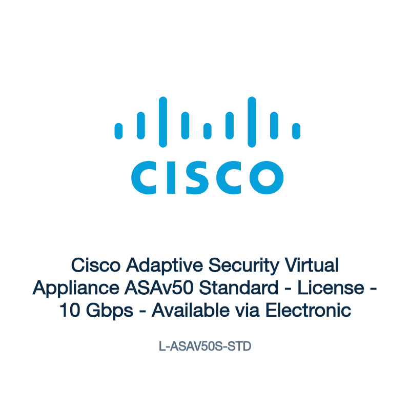 L-ASAV50S-STD: Cisco Adaptive Security Virtual Appliance ASAv50 Standard