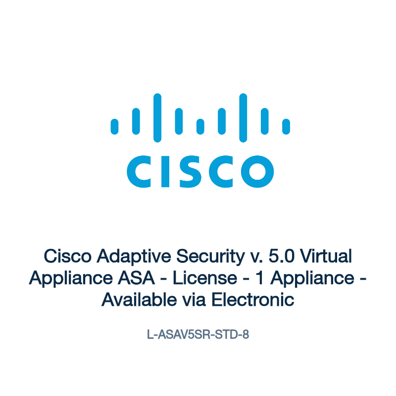 L-ASAV5SR-STD-8: Cisco Adaptive Security v. 5.0 Virtual Appliance ASA