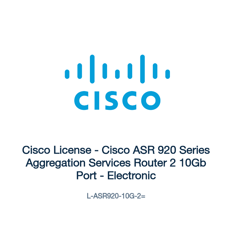 L-ASR920-10G-2=: Cisco License - Cisco ASR 920 Series Aggregation Services Router 2