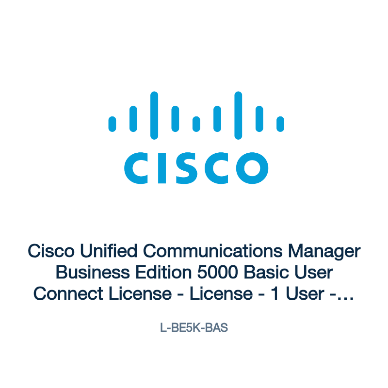 L-BE5K-BAS: Cisco Unified Communications Manager Business Edition 5000 Basic User