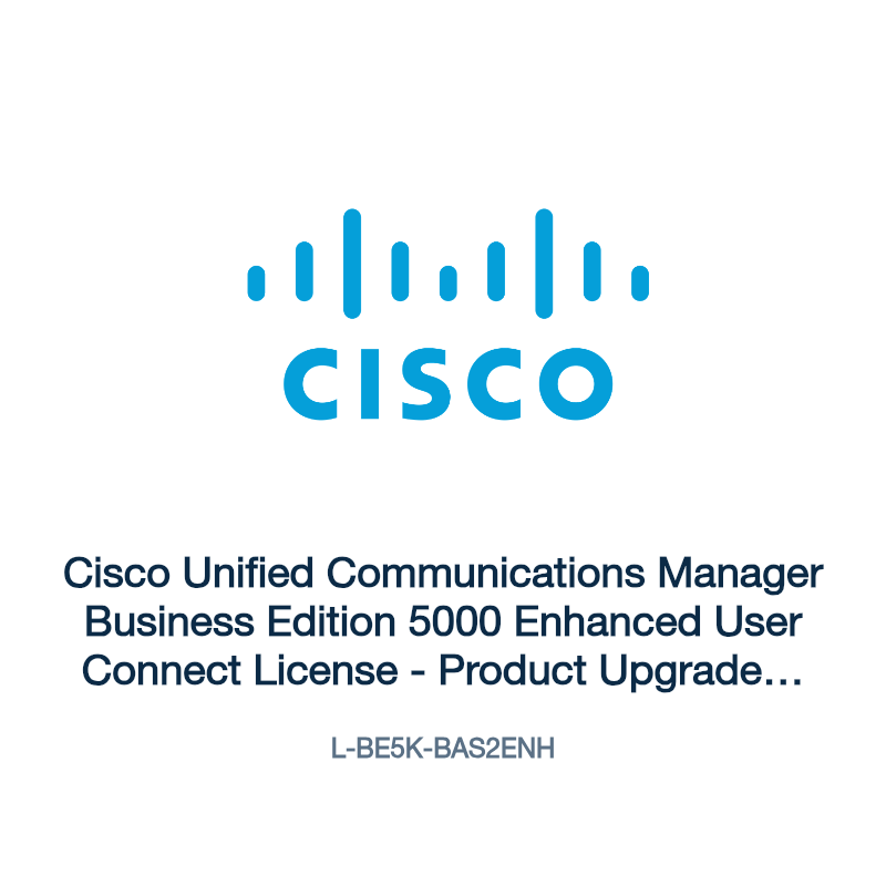 L-BE5K-BAS2ENH: Cisco Unified Communications Manager Business Edition 5000 Enhanced