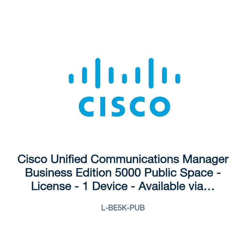 L-BE5K-PUB: Cisco Unified Communications Manager Business Edition 5000 Public