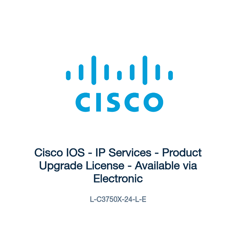 L-C3750X-24-L-E: Cisco IOS - IP Services - Product Upgrade License - Available via
