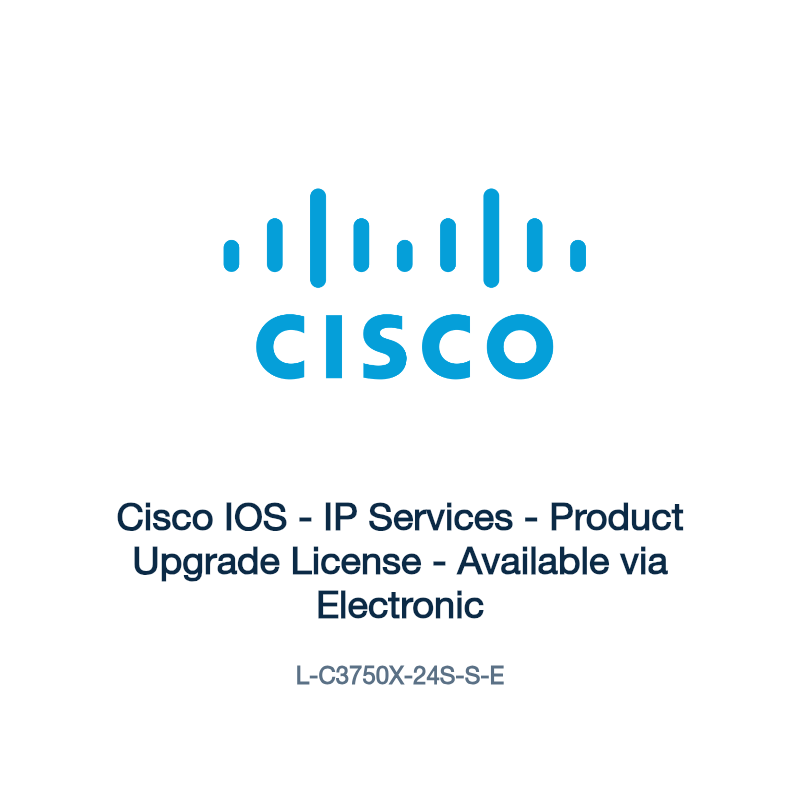 L-C3750X-24S-S-E: Cisco IOS - IP Services - Product Upgrade License - Available via