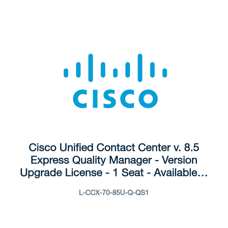 L-CCX-70-85U-Q-QS1: Cisco Unified Contact Center v. 8.5 Express Quality Manager