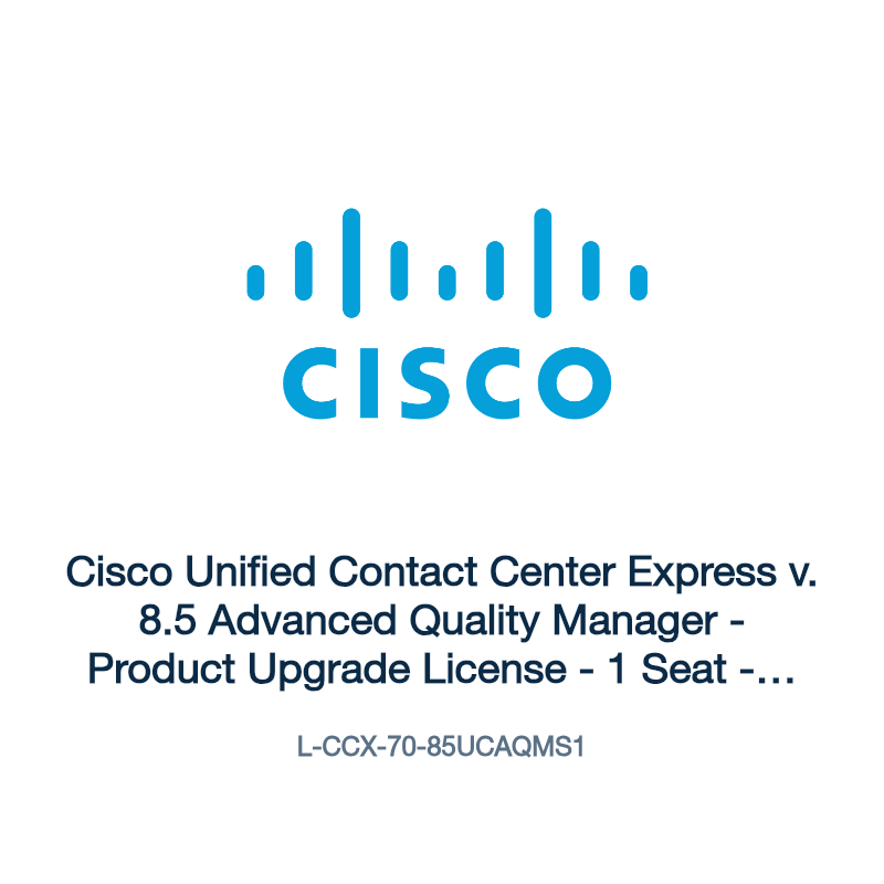 L-CCX-70-85UCAQMS1: Cisco Unified Contact Center Express v. 8.5 Advanced Quality Manager