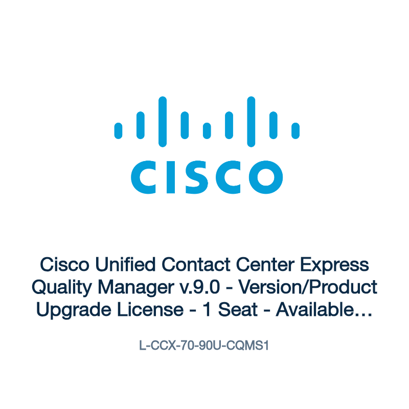 L-CCX-70-90U-CQMS1: Cisco Unified Contact Center Express Quality Manager v.9.0