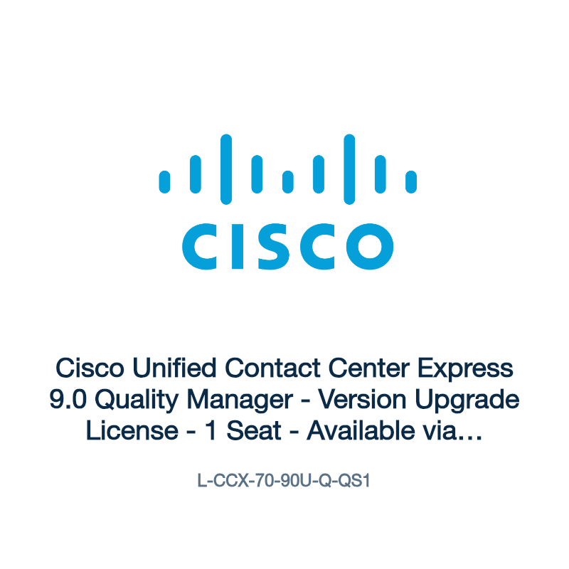 L-CCX-70-90U-Q-QS1: Cisco Unified Contact Center Express 9.0 Quality Manager