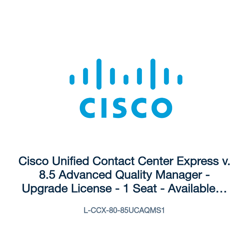L-CCX-80-85UCAQMS1: Cisco Unified Contact Center Express v. 8.5 Advanced Quality Manager
