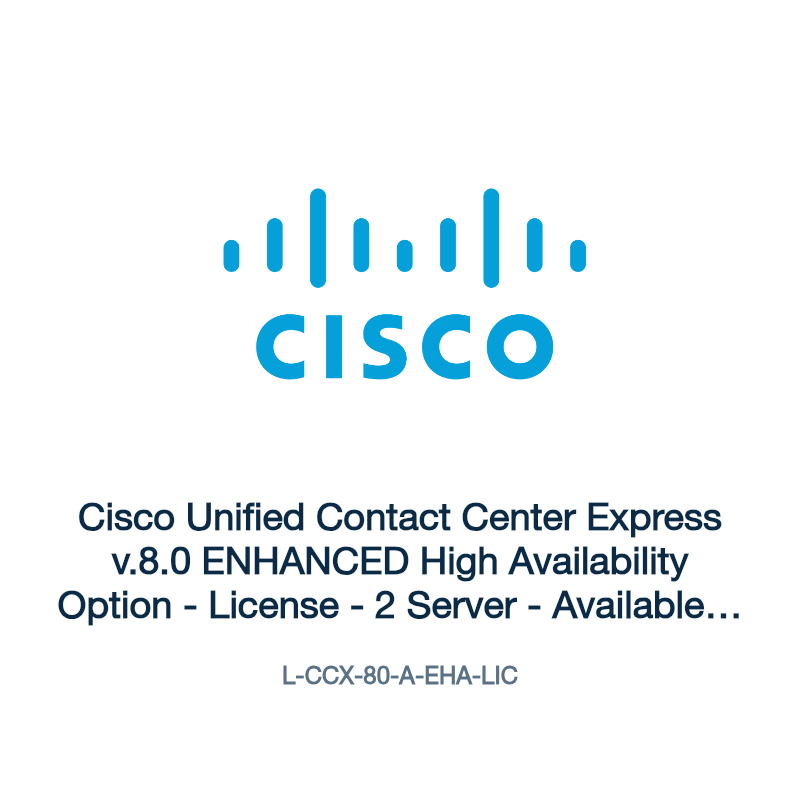L-CCX-80-A-EHA-LIC: Cisco Unified Contact Center Express v.8.0 ENHANCED High Availability