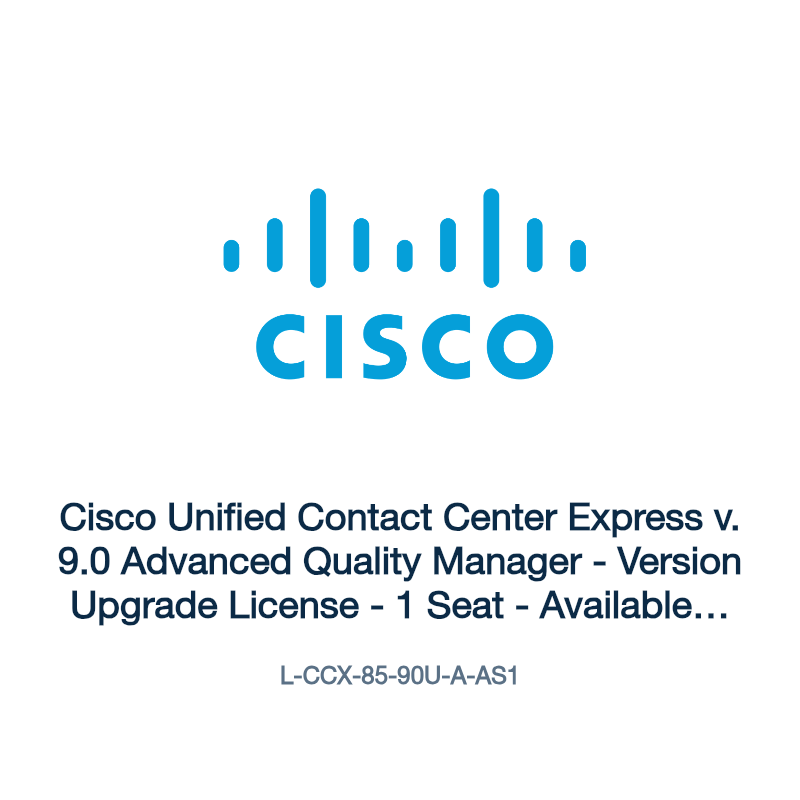 L-CCX-85-90U-A-AS1: Cisco Unified Contact Center Express v. 9.0 Advanced Quality Manager