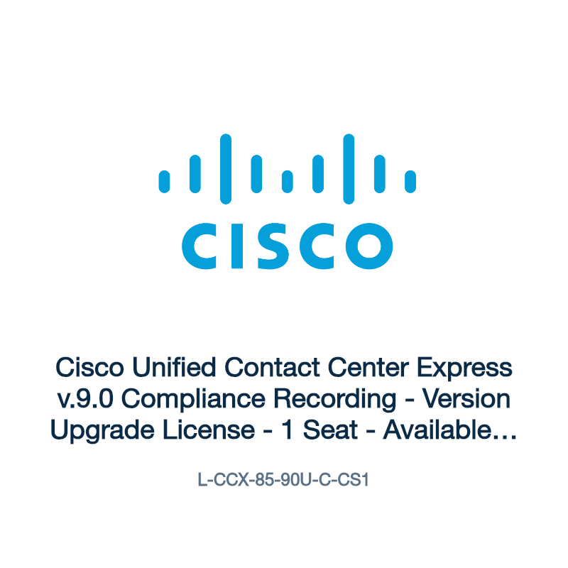 L-CCX-85-90U-C-CS1: Cisco Unified Contact Center Express v.9.0 Compliance Recording