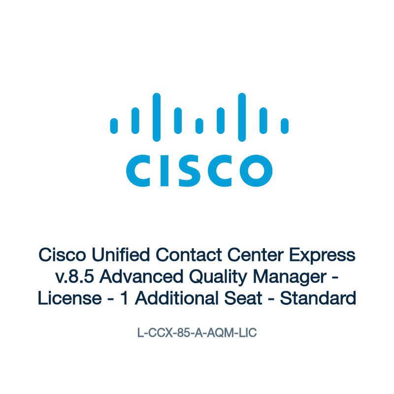 L-CCX-85-A-AQM-LIC: Cisco Unified Contact Center Express v.8.5 Advanced Quality Manager