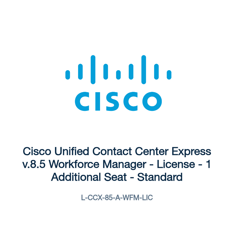 L-CCX-85-A-WFM-LIC: Cisco Unified Contact Center Express v.8.5 Workforce Manager