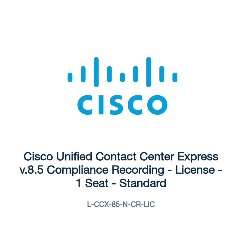 L-CCX-85-N-CR-LIC: Cisco Unified Contact Center Express v.8.5 Compliance Recording
