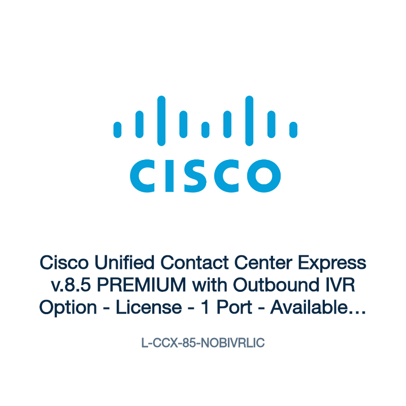 L-CCX-85-NOBIVRLIC: Cisco Unified Contact Center Express v.8.5 PREMIUM with Outbound IVR