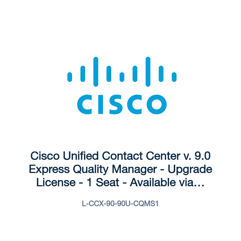 L-CCX-90-90U-CQMS1: Cisco Unified Contact Center v. 9.0 Express Quality Manager