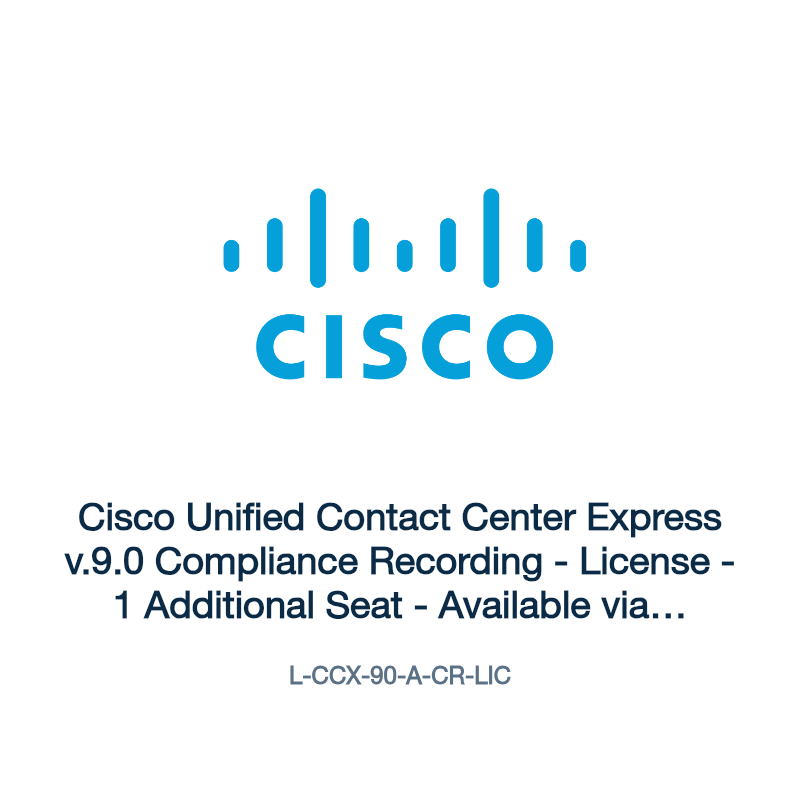 L-CCX-90-A-CR-LIC: Cisco Unified Contact Center Express v.9.0 Compliance Recording